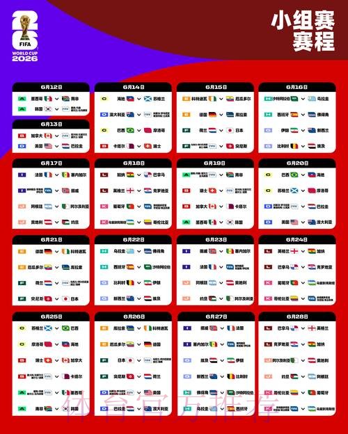 2026世界杯完整赛程高清版比赛时间表直播平台