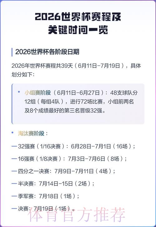 2026世界杯完整赛程详细安排最新时间表在哪里看